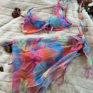 Colorful Tie-Dye Bikini Set